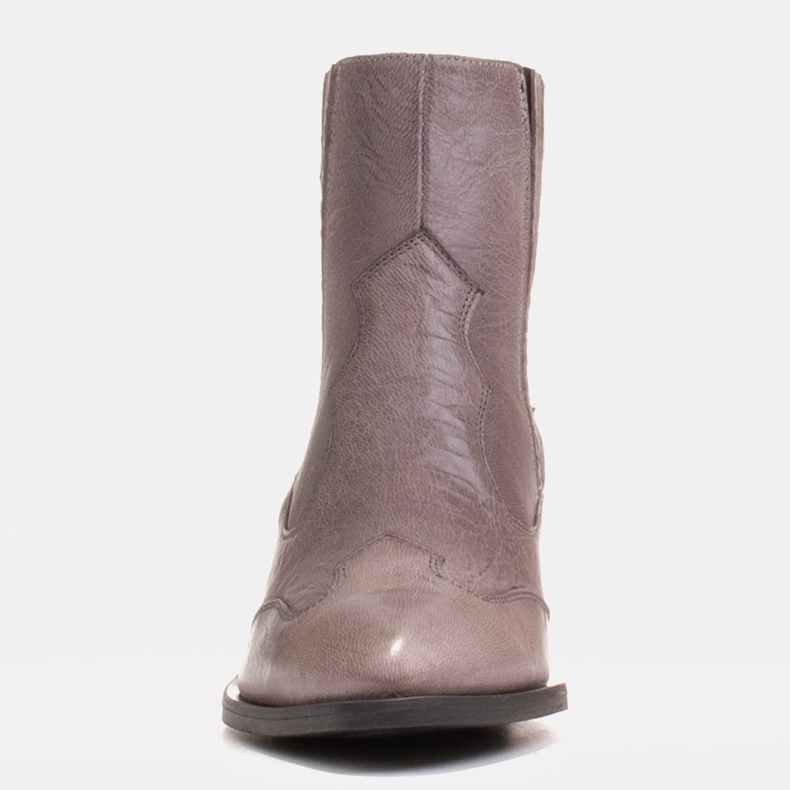 Marco Shoes Sive retro kaubojske čizme sa zgužvanom kožom siva 1