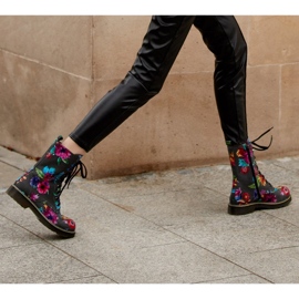 Marco Shoes Čizme do gležnja, čizme od kože od nubuka s cvjetnim printom siva 2