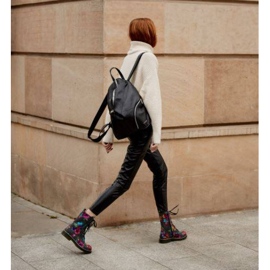 Marco Shoes Čizme do gležnja, čizme od kože od nubuka s cvjetnim printom siva 1