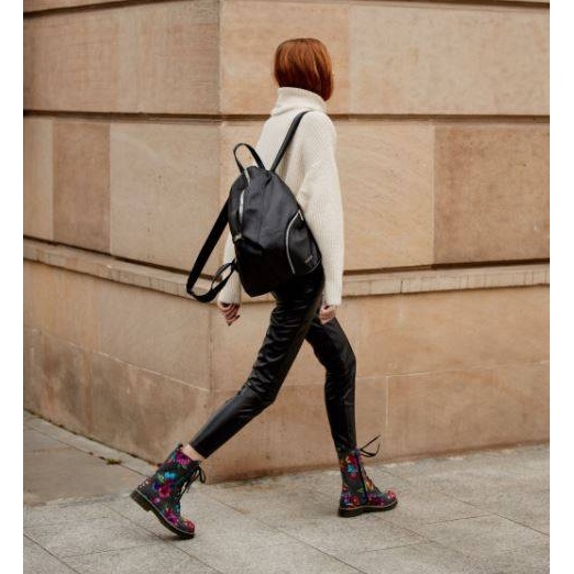 Marco Shoes Čizme do gležnja, čizme od kože od nubuka s cvjetnim printom siva 1