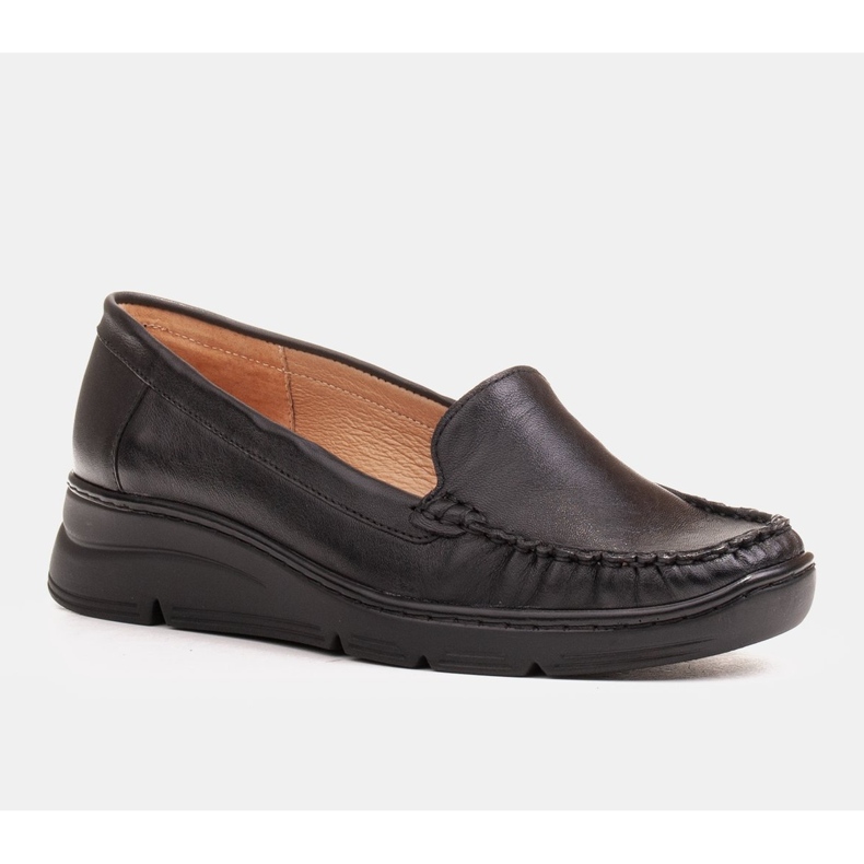 Radoskór Udobne crne ženske cipele za šire stopalo crna 1