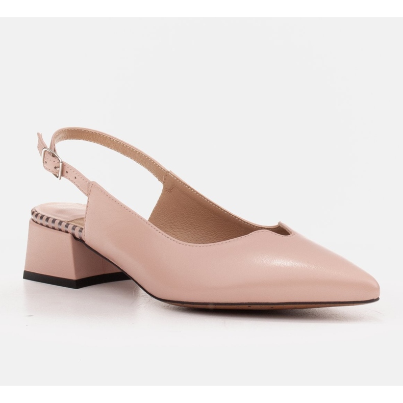 Marco Shoes Niske pumpe s otvorenom petom od nježne prirodne kože ružičasta 1