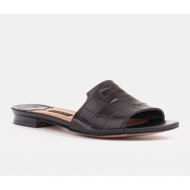 Marco Shoes Elegantne ženske crne kožne papuče crna 1