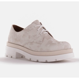 Marco Shoes Cipele od maskirne kože s debelim potplatom bež 1