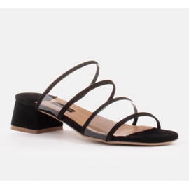 Marco Shoes Ženske papuče s prozirnim prugama crno 1