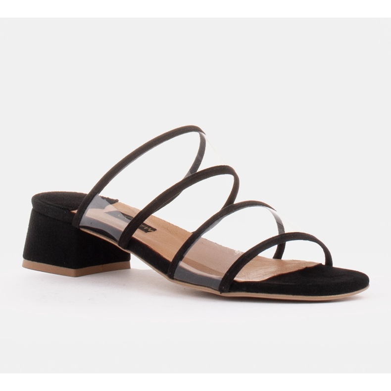 Marco Shoes Ženske papuče s prozirnim prugama crno 1