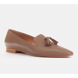 Marco Shoes Ženske gospode balerine s rubovima bež 1