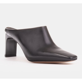 Marco Shoes Kožne ljetne pumpe s otvorenim leđima crna 1