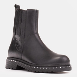 Marco Shoes Costanza čizme sa srebrnim klinovima crna 1