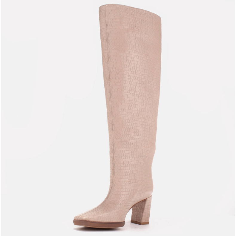 Marco Shoes Čizme na petu za široko tele bež 1