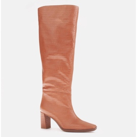 Marco Shoes Čizme na petu za široko tele smeđa 1