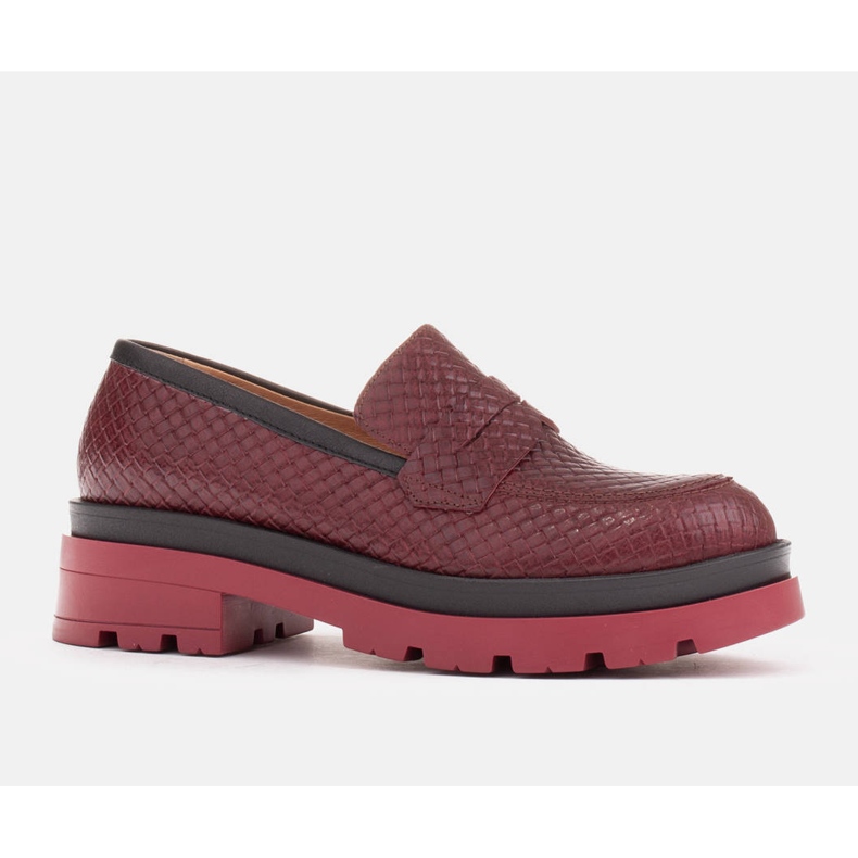 Marco Shoes Loaferice s debelim potplatom crvena 1