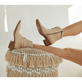 Marco Shoes Kožne kaubojske čizme s ukrasnim šavovima 2188B-1278-042-1 bež 1
