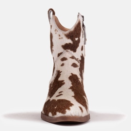 Marco Shoes Kaubojske čizme od prirodne kože s kosom 2226B-1282-1 bež smeđa 2