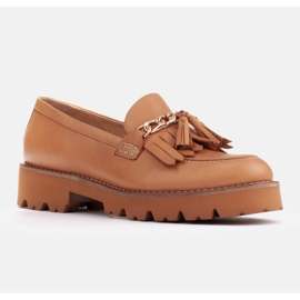 Marco Shoes Natikače sa zlatnim lancem na laganom potplatu bež 1