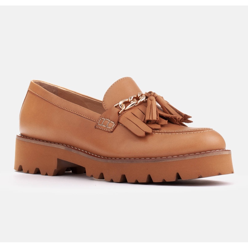 Marco Shoes Natikače sa zlatnim lancem na laganom potplatu bež 1