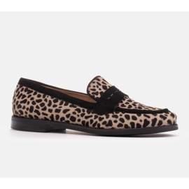 Marco Shoes Loaferice, prirodna koža s kosom 2231P-1283-041-1 bež crno 1