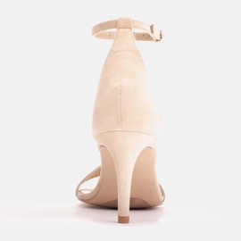 Marco Shoes Elegantne sandale od prirodnog antilopa bež 2