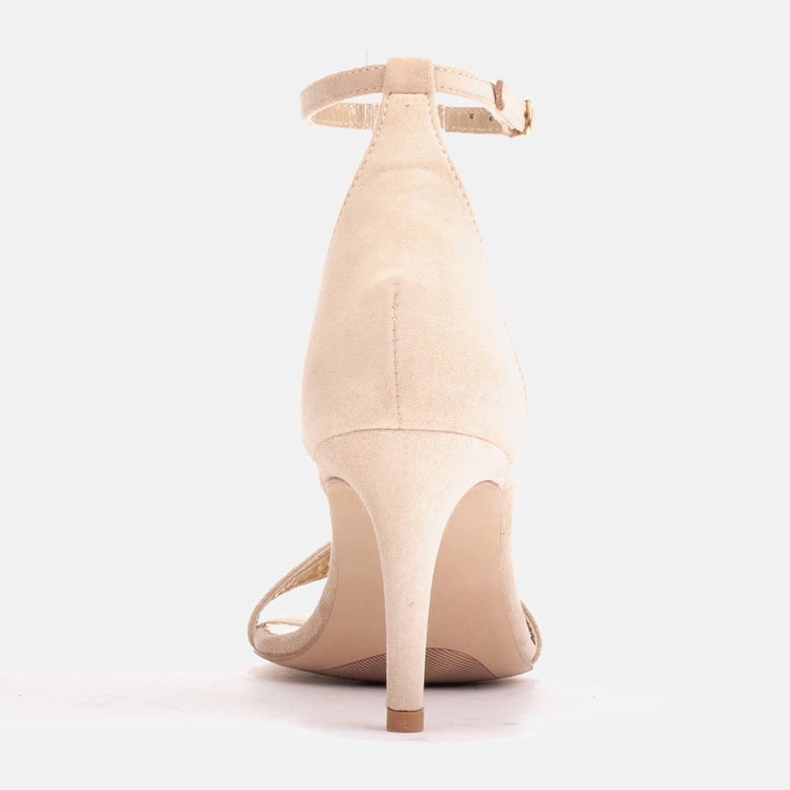 Marco Shoes Elegantne sandale od prirodnog antilopa bež 2