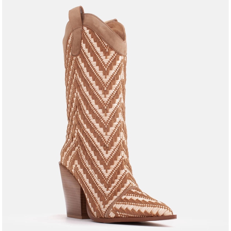 Marco Shoes Smeđe-bež kaubojske čizme smeđa 1