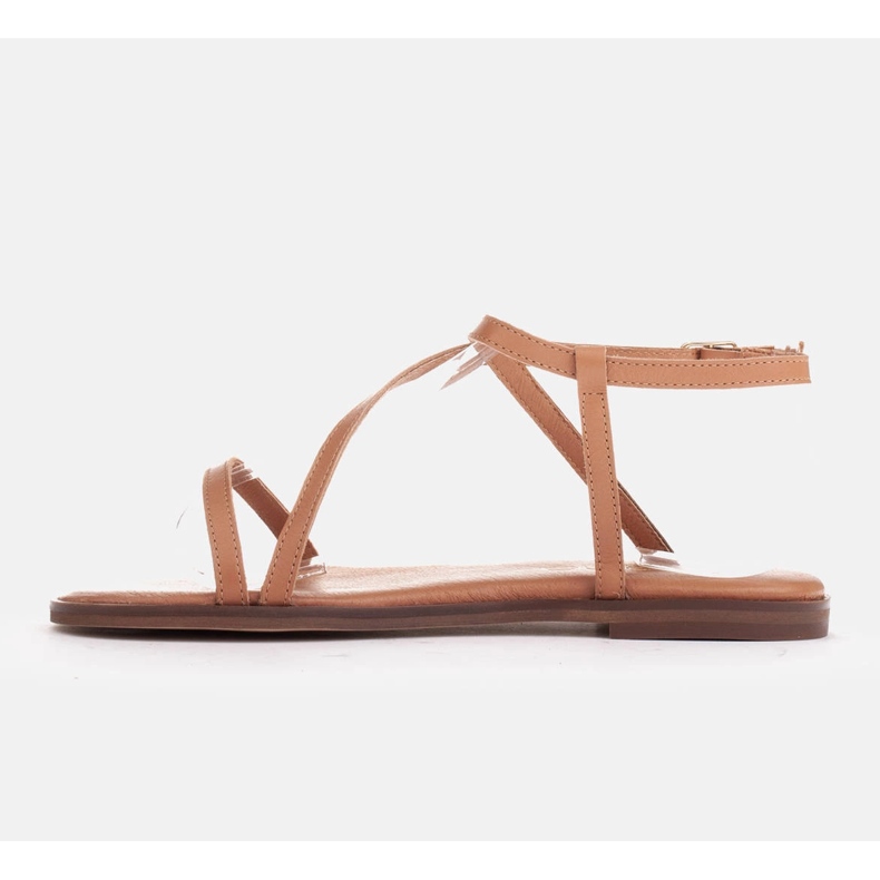 Marco Shoes Kožne sandale s ravnim dnom smeđa 2