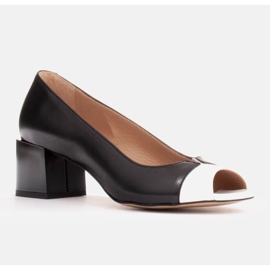 Marco Shoes Crno-bijele kožne cipele 1