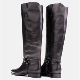 Marco Shoes Kožne čizme za široki tele crna 1