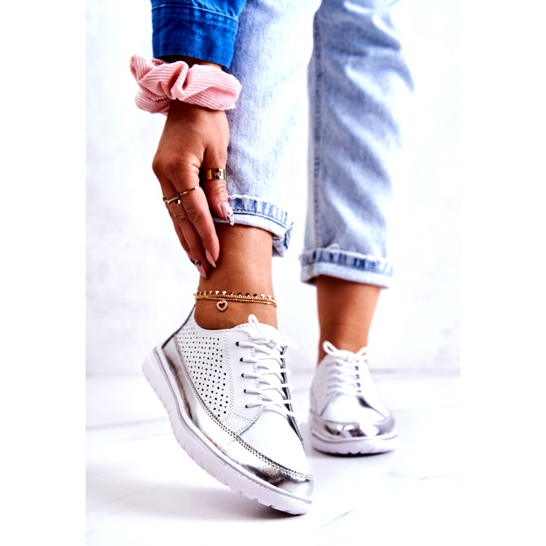 Vinceza Ženske ažurne cipele na platformi bijele Deloren bijela 1