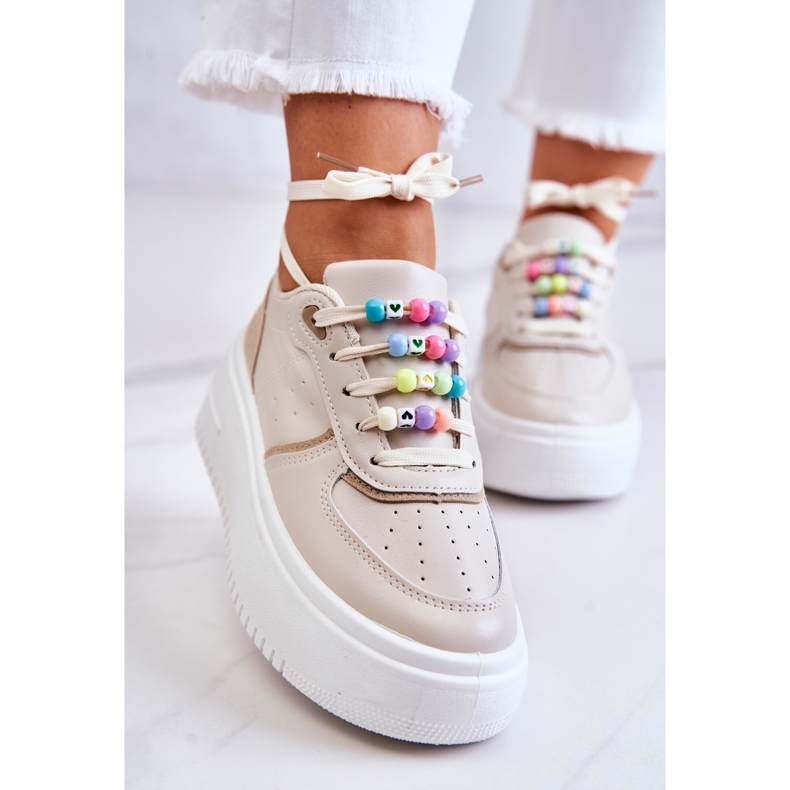 PS1 Ženske vezane sportske tenisice bijelo-ružičasta Manila bijela 1