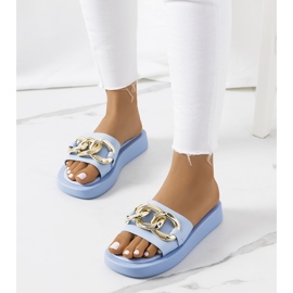 Plave papuče s Bragg lancem plava 1