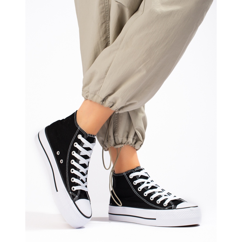 SHELOVET Visoke tenisice na platformi crno 1