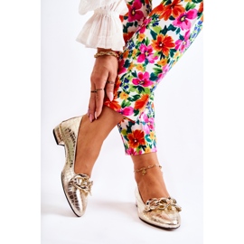 PA2 Kožne lakirane zmijske cipele Golden Elissabeth zlatna 2