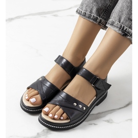 Crne sandale na platformi Meis crna 1