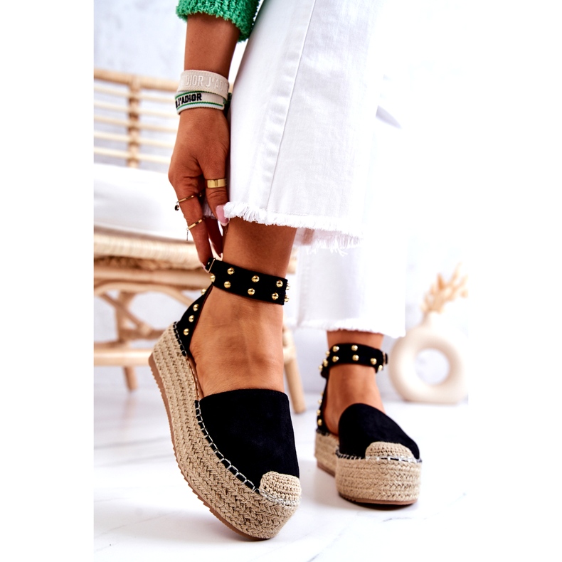 FB2 Crne Lillian Espadrilles sandale s mlaznicama crna 2