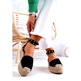 FB2 Crne Lillian Espadrilles sandale s mlaznicama crna 3