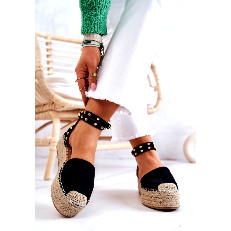 FB2 Crne Lillian Espadrilles sandale s mlaznicama crna 3