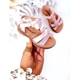 Ružičaste dječje sandale sa šljokicama ružičasta 5