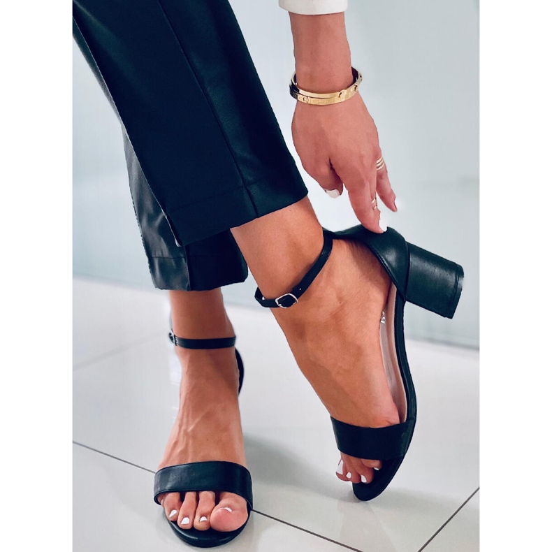 Rachel Crne ženske sandale na visoku petu crno 2