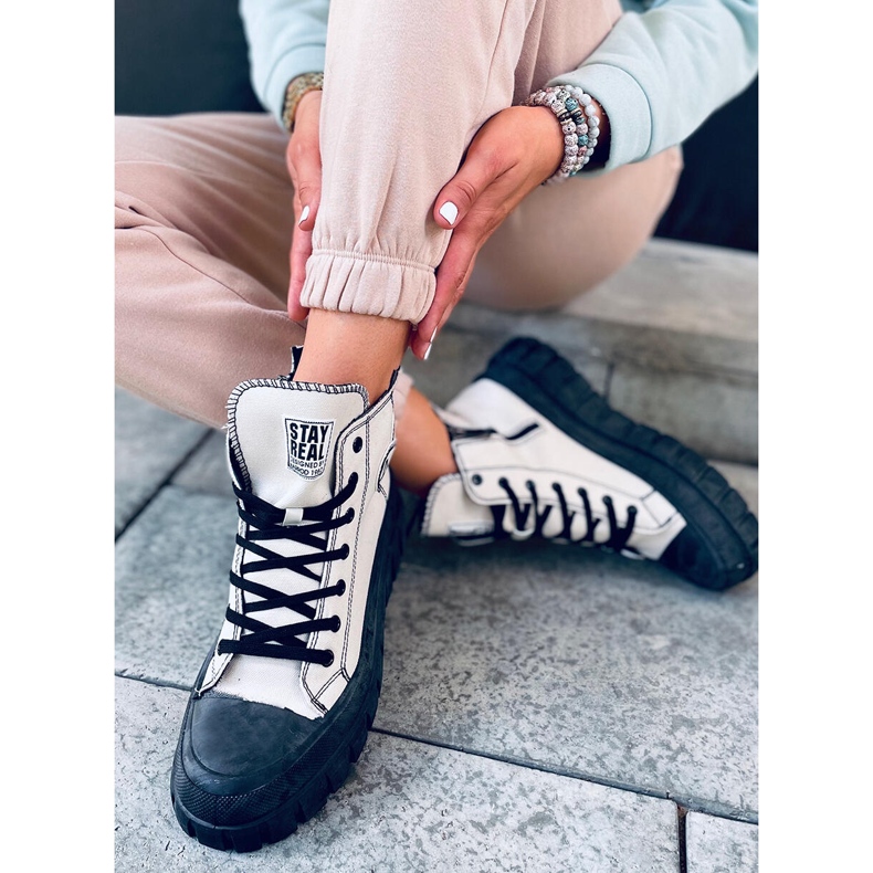 Visoke tenisice Kaya BEIGE / CRNE bež crno 2
