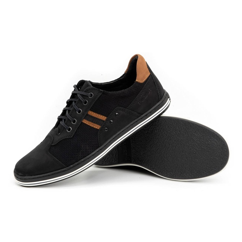 Polbut Casual muške cipele 1801P crni nubuk/deva smeđa crno 2