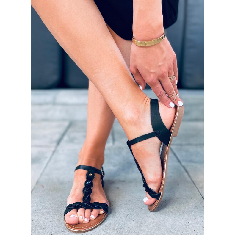 Basma Crne ženske sandale s prelivom crna 2