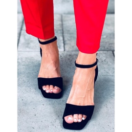 Ženske sandale na visoku petu sa antilop Silence Black crna 1