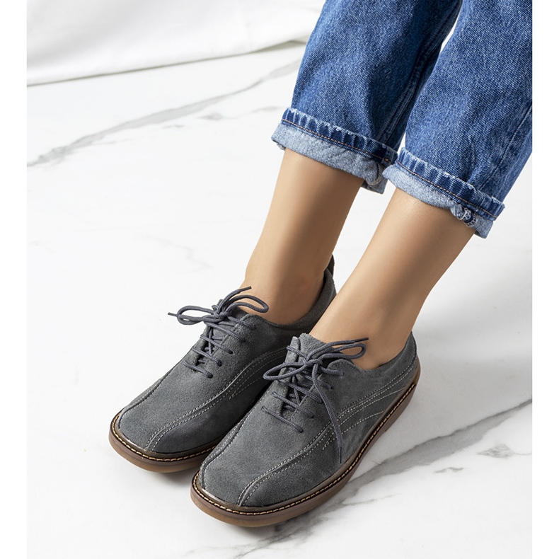 Sive kožne ženske cipele iz Morten siva 1