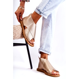 S.Barski Ženske kožne sandale Gold Catalise zlatni 1