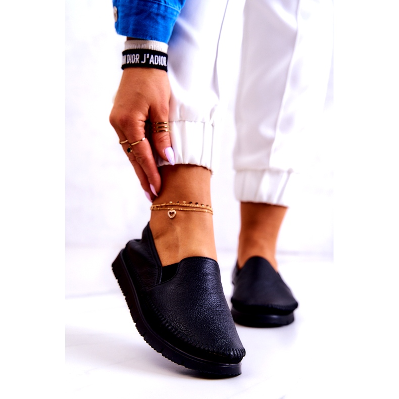 Ženske kožne slip-on cipele Maciejka 03512-01 crne crna 1