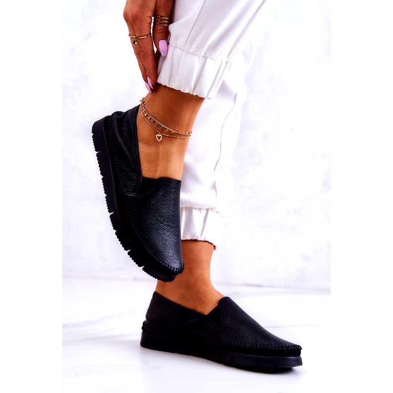 Ženske kožne slip-on cipele Maciejka 03512-01 crne crno 3