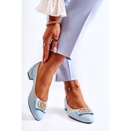 Kožne balerinke s plavim Joliet ornamentom plava 2