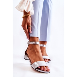 PA2 Ženske srebrne Shanley kožne sandale srebro 1