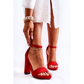 PG1 Klasične antilop sandale na crvenom Aveira stupu crvena 1