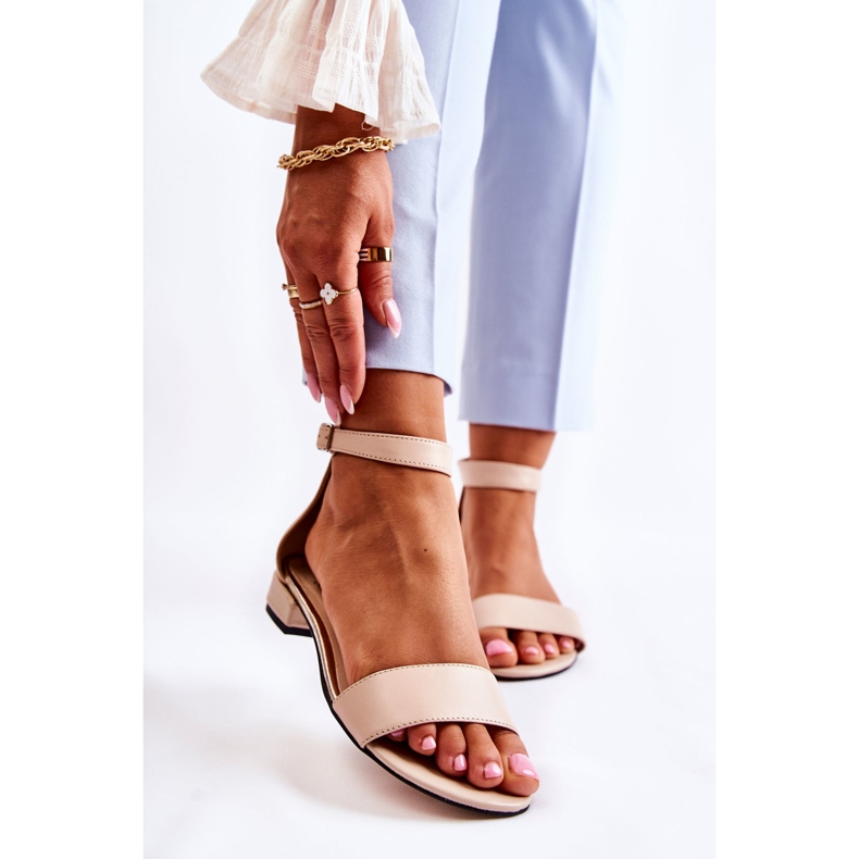 PA2 Ženske kožne sandale bež Shanley 1